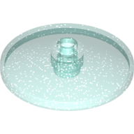 Lego Dish 4 x 4 Inverted with Open Stud [Radar] / Glitter Trans-Light Blue