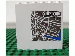 Brick 1 x 6 x 5 with Map and 'CITY' Pattern (Sticker) - Set 7035