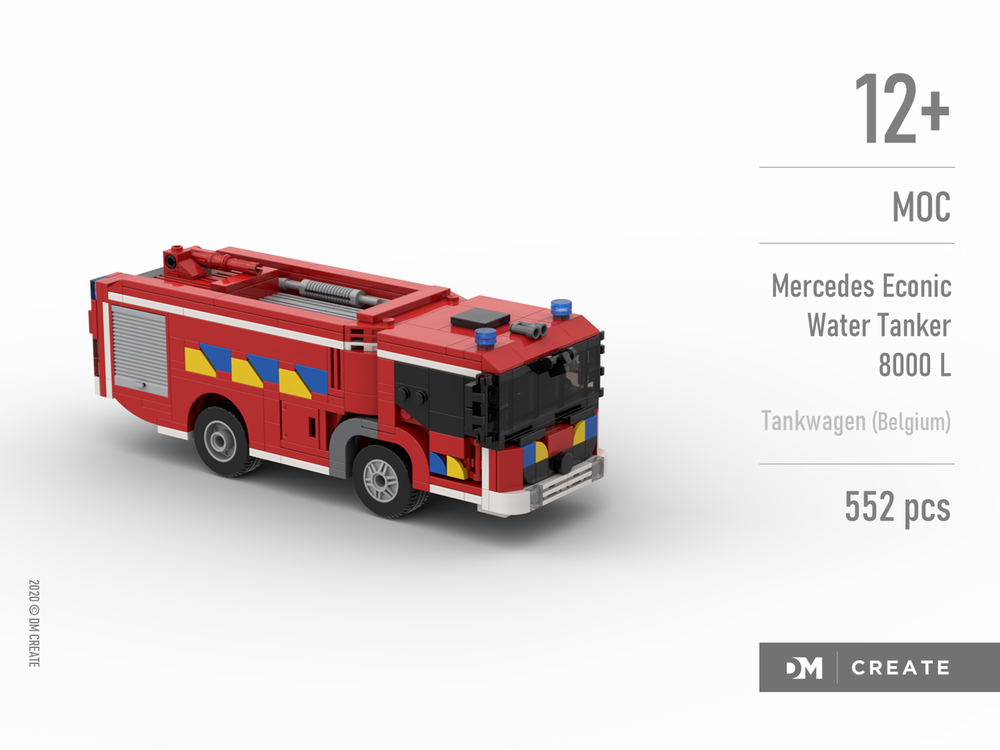 Lego Belgian Fire Truck - Mercedes Econic Water tanker 8000 L (Brandweer tankwagen)