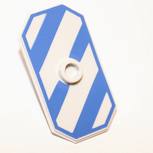 Lego Shield Rectangular with Stud and Blue-Violet Diagonal Stripes and Border Print