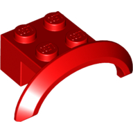 Lego Wheel Arch, Mudguard 4 x 2 1/2 x 1 / Red