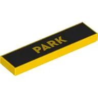 Tile 1 x 4 with 'PARK' on Black Background Print