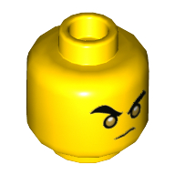 Lego Minifig Head Monkie Kid, Gold Eyes / Open Mouth Print / Yellow