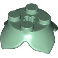 Plant, Leaves, Round 2 x 2 x 2/3 with + Axle Hole and 4 Leaf Extensions / Sand Green