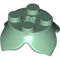 Lego Plant, Leaves, Round 2 x 2 x 2/3 with + Axle Hole and 4 Leaf Extensions / Sand Green