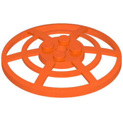Lego Dish 6 x 6 Inverted, Radar / Webbed [Anti-studs at 90°] / Reddish Orange