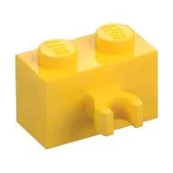 Brick Special 1 x 2 with Vertical Clip [Open O Clip] / Yellow