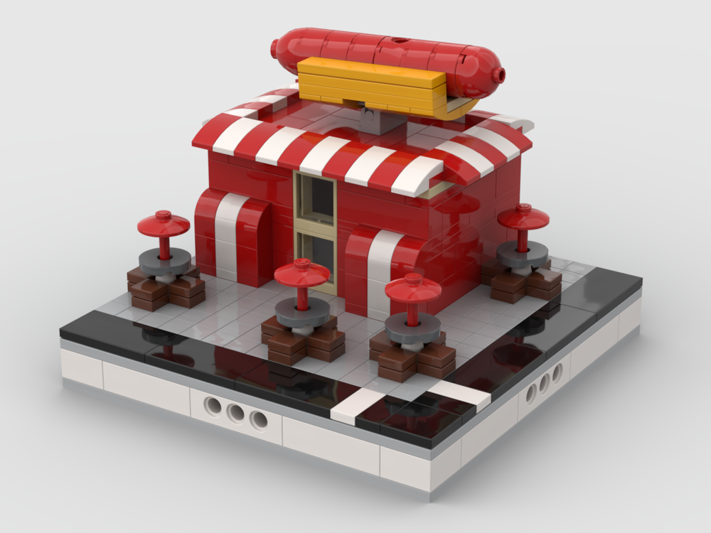 Lego Hot dog stand for a Mini Modular City