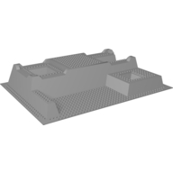 Lego Baseplate Raised 32 x 48 x 6 with Level Front / Light Bluish Gray