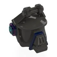 Mask, Robot Wolf with Dark Blue Stripe, Dark Purple/Dark Turquoise Ears (DJ Yonder) / Dark Bluish Gray