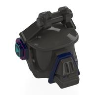 Lego Mask, Robot Wolf with Dark Blue Stripe, Dark Purple/Dark Turquoise Ears (DJ Yonder) / Dark Bluish Gray