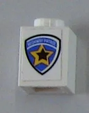 Brick 1 x 1 with Highway Patrol Logo Pattern (Sticker) - Sets 6111 / 8665