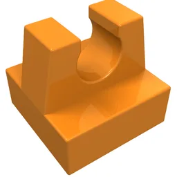 Tile Special 1 x 1 with Clip and Straight Tips / Orange