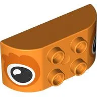 Duplo Brick 2 x 4 Curved Top with Eyes Print / Orange