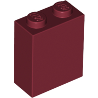 Lego Brick 1 x 2 x 2 with Inside Stud Holder / Dark Red