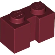 Brick Special 1 x 2 with Groove / Dark Red