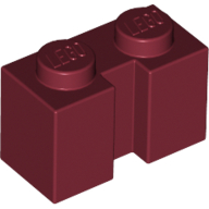 Lego Brick Special 1 x 2 with Groove / Dark Red