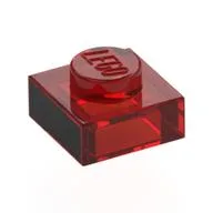 Plate 1 x 1 with Black Side Print / Trans-Red