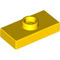 Plate Special 1 x 2 with 1 Stud with Groove (Jumper) / Yellow