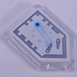 Tile Special 2 x 3 Pentagonal with Nexo Power Shield Print - Pinball Magician / Trans-Clear