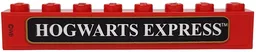 Brick 1 x 8 with White 'HOGWARTS EXPRESS' on Black Background with Gold Border and '©WB' Pattern (Sticker) - Set 4708