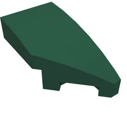 Brick Wedged, Curved 2 x 1 with Stud Notch Right / Dark Green