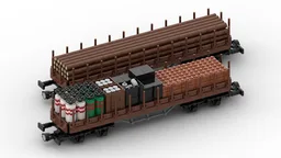 Flatcar with stakes