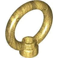 Plate Special, 1 x 1 Stud with 3 x 3 Ring on Top / Pearl Gold