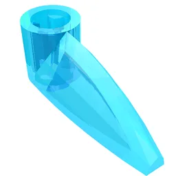 Technic Tooth 1 x 3 with Axle Hole [Rounded Underside] / Trans-Light Blue