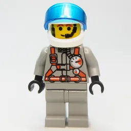 Pilot, Light Gray Jumpsuit with Gauges and Straps, White Helmet with Visor, Headset