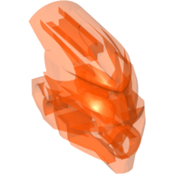 Lego Large Figure Head Connector Block (Av-Matoran) / Trans-Neon Orange