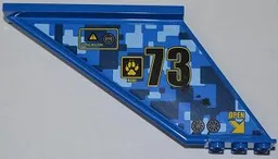 Tail 12 x 2 x 5 with Filler Cap, Black Number 73, and Yellow 'OPEN' and Arrow Pattern Model Right (Sticker) - Set 7067