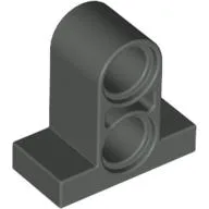 Technic Pin Connector Plate 1 x 2 x 1 2/3 [Two Holes On Top] / Dark Gray