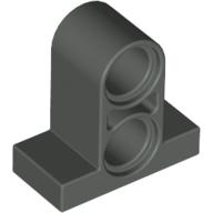 Lego Technic Pin Connector Plate 1 x 2 x 1 2/3 [Two Holes On Top] / Dark Gray