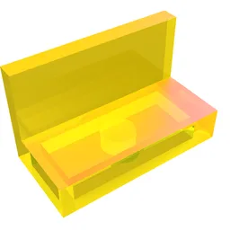 Panel 1 x 2 x 1 [Square Corners] / Trans-Yellow