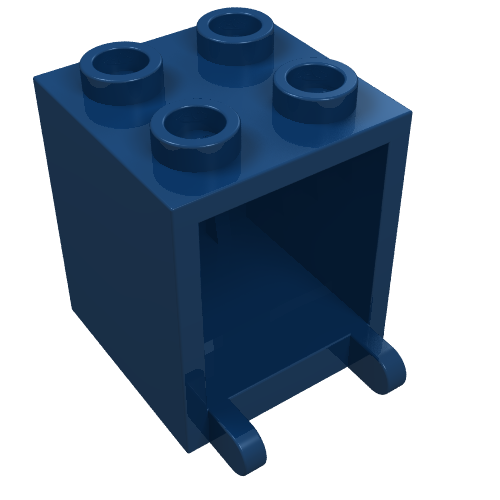 Lego Box 2 x 2 x 2 [Hollow Studs] / Dark Blue
