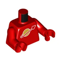 Torso Classic Space Logo Print, Red Arms and Hands / Red