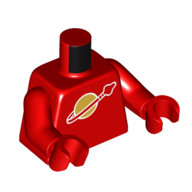 Lego Torso Classic Space Logo print, Red Arms and Hands / Red