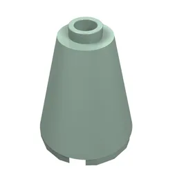 Cone 2 x 2 x 2, Open Stud / Sand Green