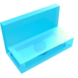 Panel 1 x 2 x 1 [Square Corners] / Trans-Light Blue