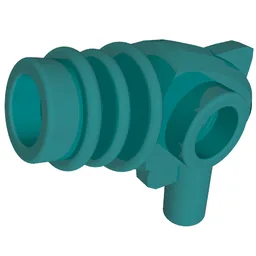 Weapon Gun Ray / Sci Fi - Rounded Heat Diffusers / Dark Turquoise