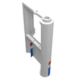 Door 1 x 4 x 5 Train Left with Red/Blue Stripe Print / White