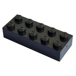 Modulex Brick 2 x 5 with M on Studs / Modulex Black