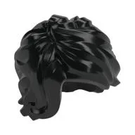Hair Tousled Mid-Length with Side Part / Black