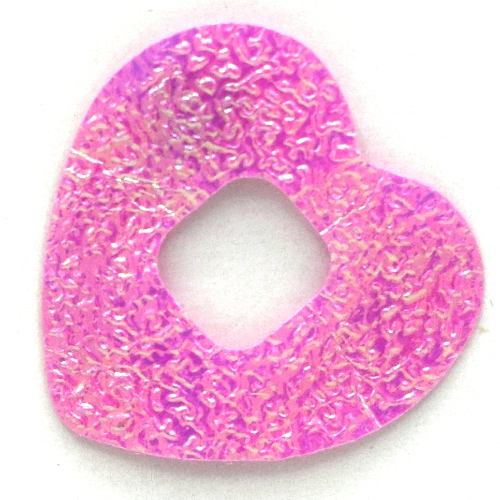 Lego Clikits Icon Accent, Heart, Foil 2 5/8 x 2 5/8 with Textured Iridescent Surface / Dark Pink