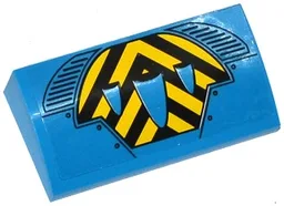Slope, Curved 2 x 4 x 2/3 with Bottom Tubes with Black and Yellow Chevrons, Air Intakes and Vents Pattern (Sticker) - Set 76020