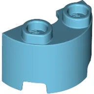 Brick Round, Half 1 x 2 / Medium Azure