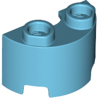 Lego Brick Round, Half 1 x 2 / Medium Azure