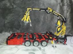 Flat trailer with crane