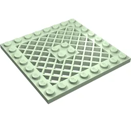 Plate Special 8 x 8 with Grille [No Hole in Center] / Light Green